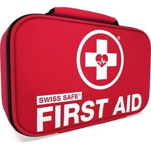 Swiss Safe 2-in-1 First Aid Kit (120 Piece) + Bonus 32-Piece Mini First aid kit